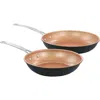 Gibson Home Chestnut 2 Piece Nonstick Carbon Steel Frying Pan Set In Copper In Multi