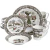 Gibson Home Christmas Toile 16 Piece Dinnerware Set In Multi