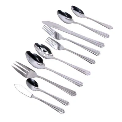 Gibson Home Classic Canberra 45 Piece Stainless Steel Flatware Set In Silver