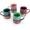 Gibson Home Copper Tonal 4 Piece 18 Ounce Round Stoneware Mug Set In Multi