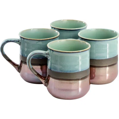 Gibson Home Copper Tonal 4 Piece 18 Ounce Stoneware Cup Set In Multi