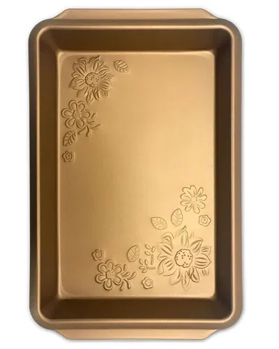 Gibson Home Country Kitchen Embossed Carbon Steel Roaster Pan In Gold