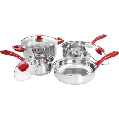 Gibson Home Crawson 7 Piece Stainless Steel Cookware Set In Silver