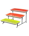 Gibson Home Crenshaw Hand Painted Stoneware 3-tier Serving Set In Multi