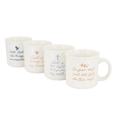 Gibson Home Daily Wisdom 4 Piece Assorted 21 Ounce Stoneware Mug Set In Multi