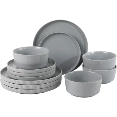 Gibson Home Dempsey Road Stoneware Dinnerware Set In Gray