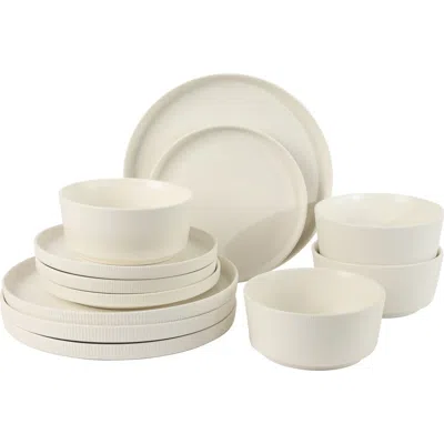 Gibson Home Dempsey Road Stoneware Dinnerware Set In White