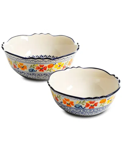 Gibson Home Dnu  Luxembourg 2pc Stoneware Bowl Set