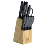 Gibson Home Dorain 14 Piece Stainless Steel Cutlery Set  With Wood Block In Black