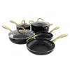 Gibson Home Ellsworth 12 Piece Aluminum Nonstick Cookware Set In Black