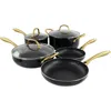 Gibson Home Ellsworth 12 Piece Aluminum Nonstick Cookware Set In Black