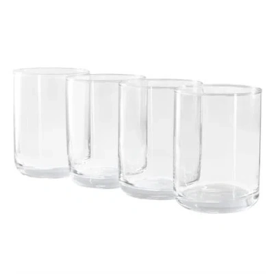Gibson Home Emory 4 Piece 15 Ounce Double Old Fashioned Clear Glass Set In Transparent