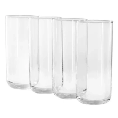 Gibson Home Emory 4 Piece 17 Ounce Clear Glass Tumbler Set In Transparent