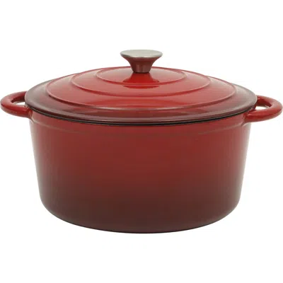 Gibson Home Enameled Cast Iron Dutch Oven With Lid In Brown