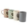 Gibson Home Evening Stroll 4 Piece 19 Ounce Stoneware Ribbed Mug Set In Multi
