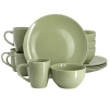 Gibson Home Everyday Plus 12 Piece Stoneware Dinnerware Set In Green