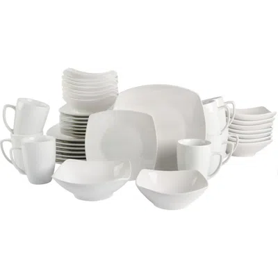 Gibson Home Everyday Square 40-piece Expanded Dinnerware Set In White