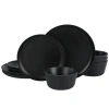Gibson Home Fairhope 12 Piece Melamine Round Dinnerware Set In Black