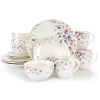 Gibson Home Floral Splash 16 Piece Round Fine Ceramic Dinnerware Set In White