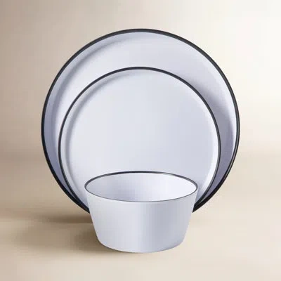 Gibson Home Folsom Shores 12 Piece Melamine Dinnerware Set In White