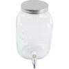 Gibson Home General Store 1.1 Gallon Glass Jar Beverage Dispenser In White