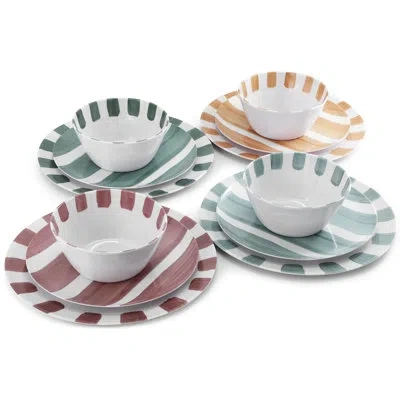 Gibson Home Gibson 12 Piece Dinnerware Set In White In Multi