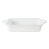 Gibson Home Gracious Dining Rectangular Stoneware Baking Dish With Handles In White