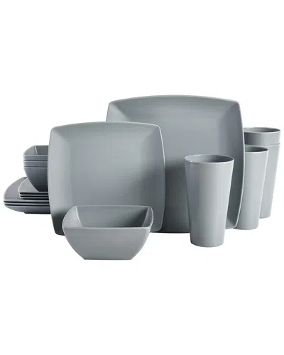 Gibson Home Grayson 16pc Square Melamine Dinnerware Set