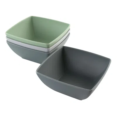 Gibson Home Grayson 4 Piece 6 Inch Melamine Bowl Set In Assorted Colors In Green