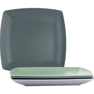 Gibson Home Grayson 4 Piece 8.5 Inch Square Melamine Dessert Plate Set In Multi