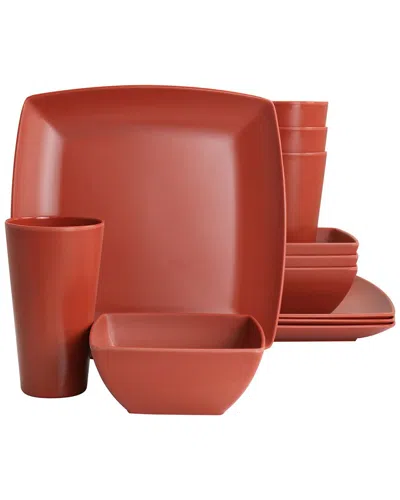 Gibson Home Grayson Melamine 12pc Square Dinnerware Set