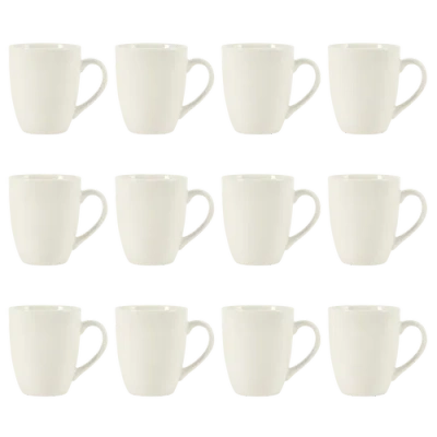 Gibson Home Great Essentials 12-ounce Porcelain Coffee Mugs In White
