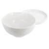 Gibson Home Great Essentials 2 Piece 7.8 Inch Ceramic Serving Bowl With Dual Purpose Lid In White