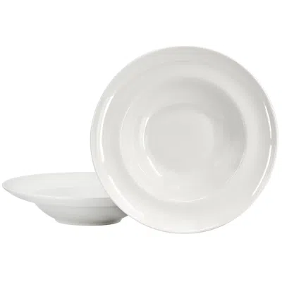 Gibson Home Great Essentials 2 Piece Fine Ceramic 20oz Entree Bowl Set In White
