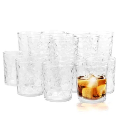 Gibson Home Great Foundations 16 Piece Tumbler And Double Old Fashioned Glass Set In Transparent