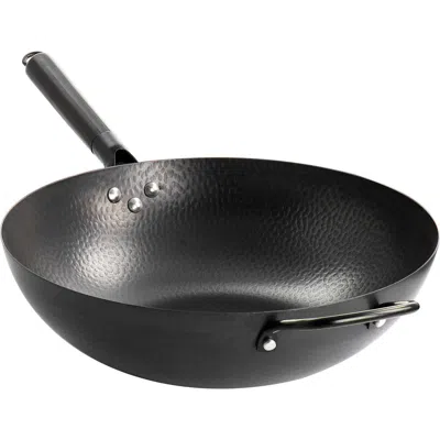 Gibson Home Hamme 13 Inch Heavy Gauge Carbon Steel Wok In Black
