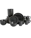 Gibson Home Home Rockaway 32 Piece Dinnerware Set, Service For 8 In Black