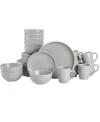 Gibson Home Home Rockaway 32 Piece Dinnerware Set, Service For 8 In Grey