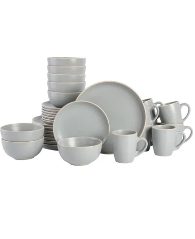 Gibson Home Home Rockaway 32 Piece Dinnerware Set, Service For 8 In Grey
