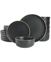 Gibson Home Home Zuma 18 Piece Dinnerware Set, Service For 6 In Black