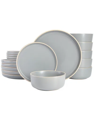 Gibson Home Home Zuma 18 Piece Dinnerware Set, Service For 6 In Grey