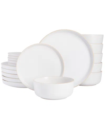 Gibson Home Home Zuma 18 Piece Dinnerware Set, Service For 6 In White