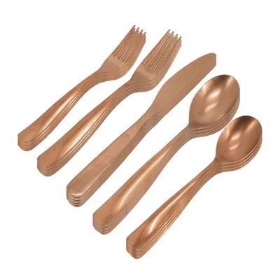 Gibson Home Hulton 20 Piece Stainless Steel Flatware Set In Matte Bronze