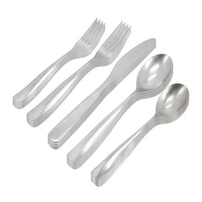 Gibson Home Hulton 20 Piece Stainless Steel Flatware Set In Silver
