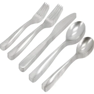 Gibson Home Hulton 20 Piece Stainless Steel Flatware Set In Silver
