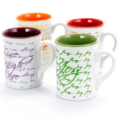 Gibson Home Inspirational Words 16 oz Mug 4 Assorted Designs In Multi