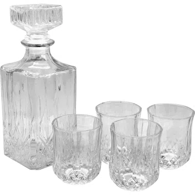 Gibson Home Jewelite 5 Piece Glass Decanter Set In Transparent