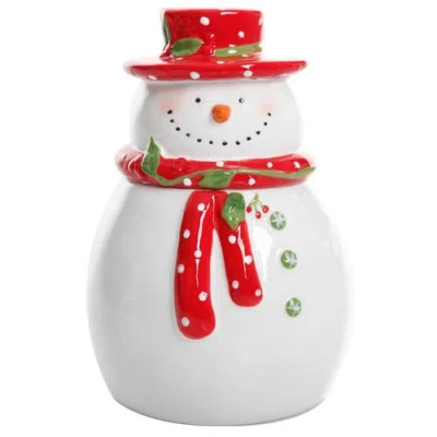 Gibson Home Jolly Plenitude 7.5" Snowman Cookie Jar In Multi