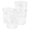 Gibson Home Lattice 4 Piece 13.5 Ounce Double Old-fashioned Glass Set In Transparent