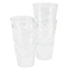 Gibson Home Lattice 4 Piece 16 Ounce Glass Tumbler Set In Transparent
